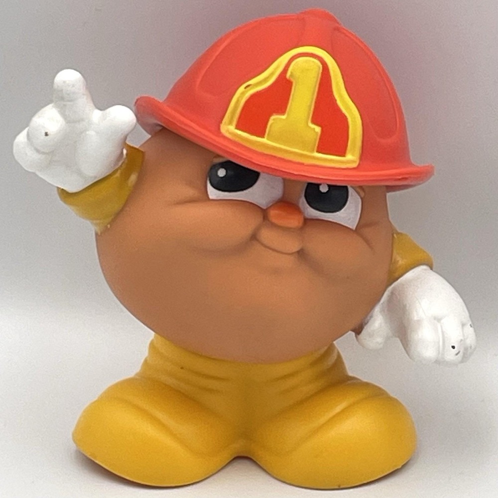 Vintage 1987 Hasbro Mr Potato Head Style Figure Fireman Helmet 3.5"
